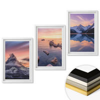 WANDBILDER 3er-Set - 40x60 cm Weißer Rahmen - Berglandschaft, See, Westen - Weiß, Kunststoff (40/60cm) - ArtPrintCave