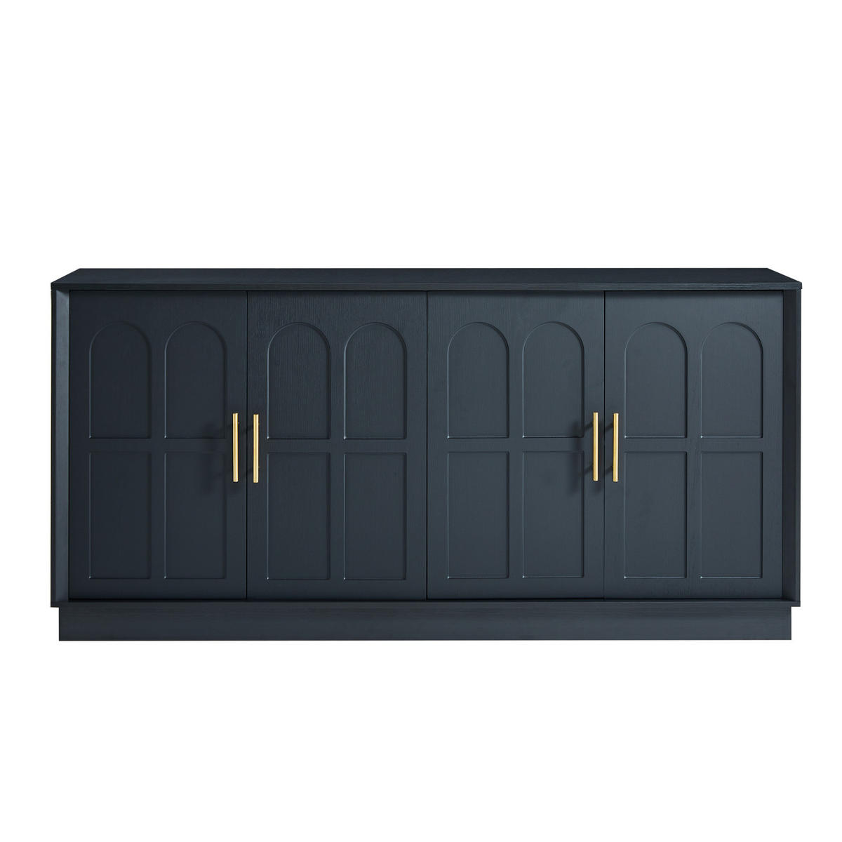 SIDEBOARD 169/40/80 cm in Schwarz mit geschwungener Front und viel Stauraum - Schwarz, Holzwerkstoff (169/80/40cm) - BEAOK