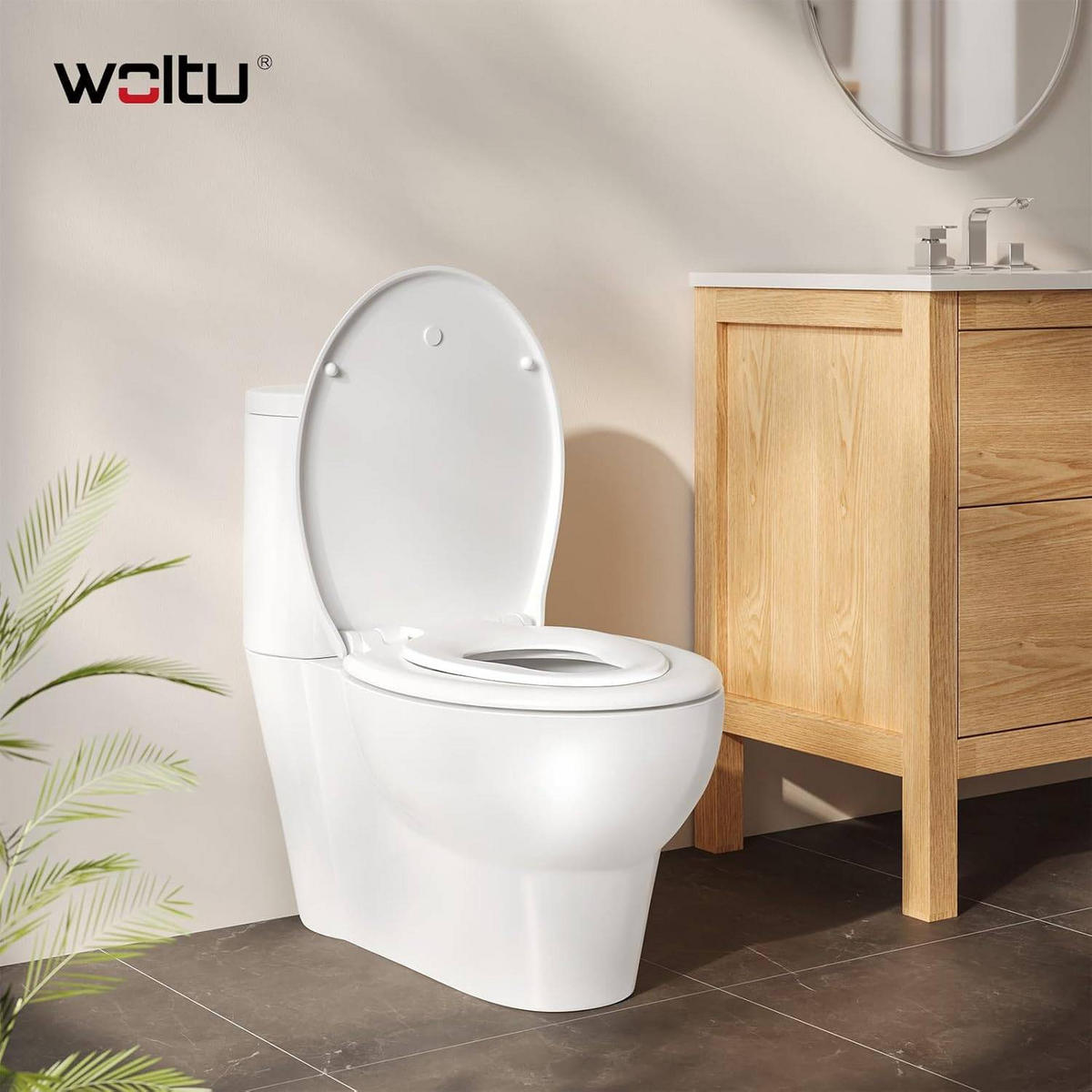 WC SITZ Deckel Absenkautomatik, Kunststoff, Fix-Clip - Weiß, Kunststoff (37/3/44cm) - Woltu