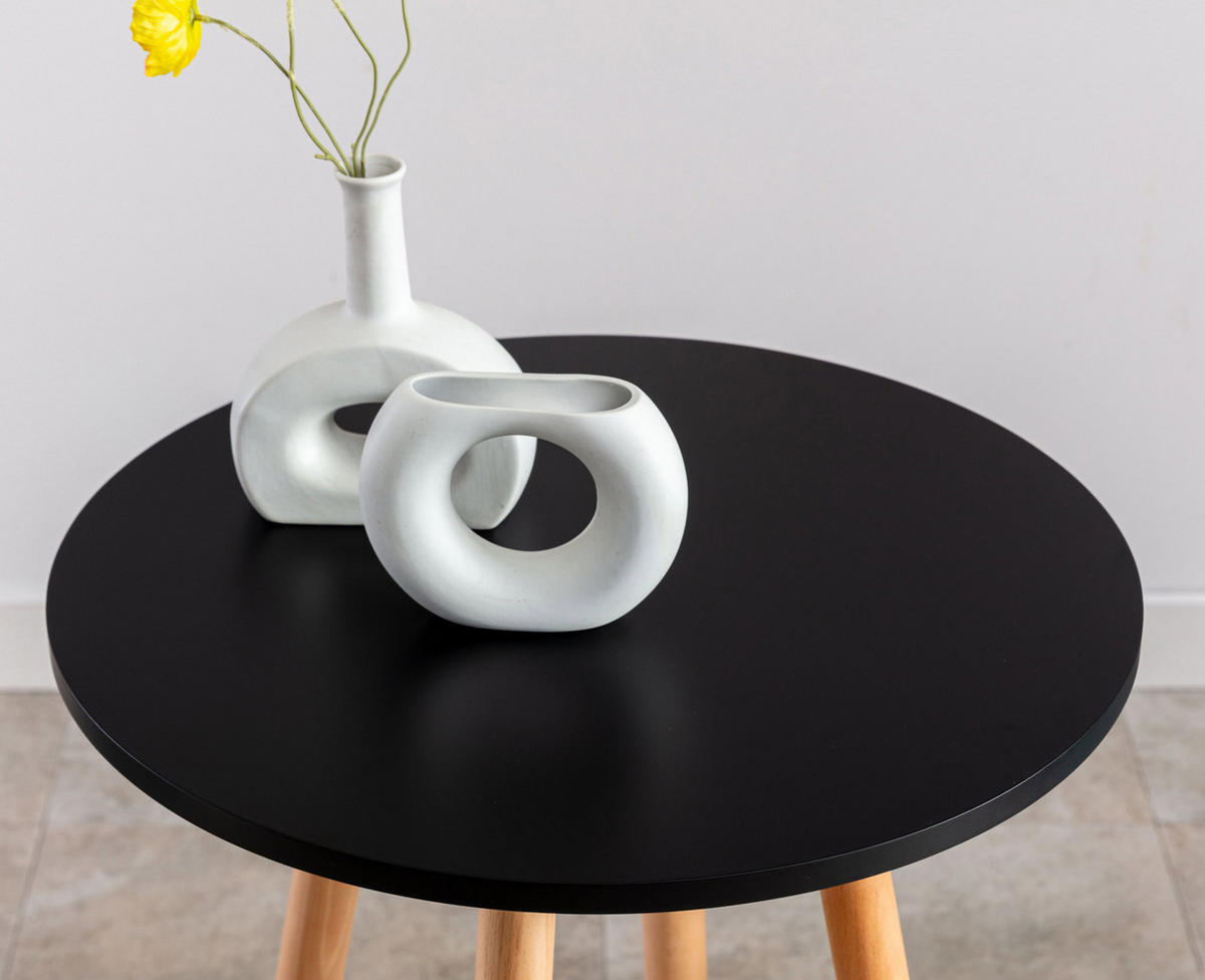 STEHTISCH Ø 60 cm innen REJA 107 cm Hoch Schwarz - Schwarz, Holz (60/60/107cm) - DELUKE