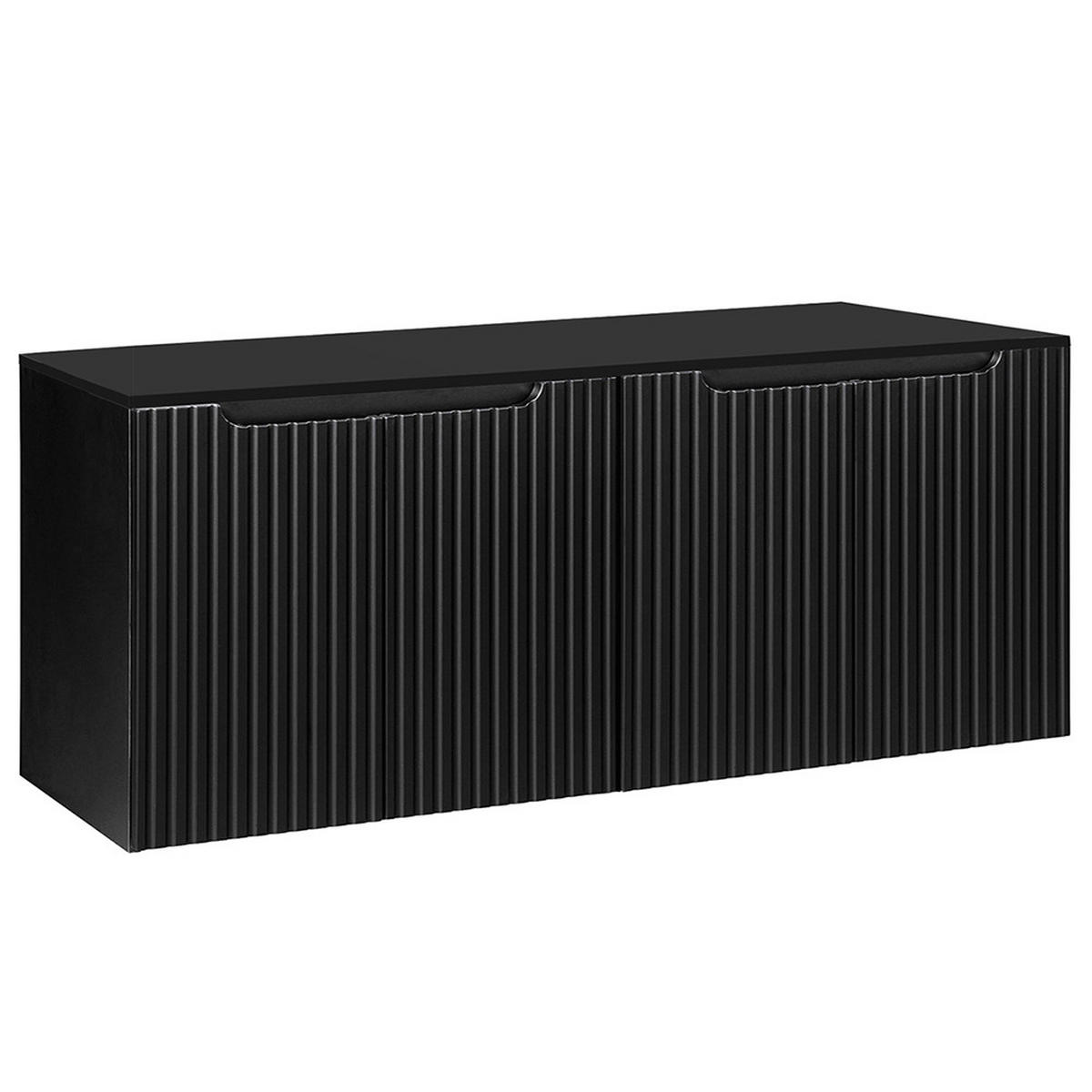 WASCHBECKENSCHRANK Newport-56 - Schwarz, Holzwerkstoff (160/60/40cm) - Lomado