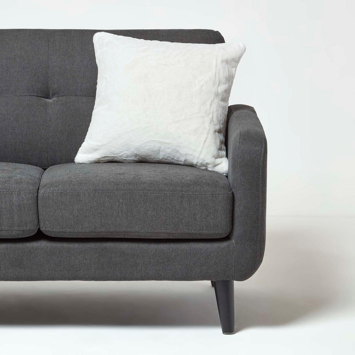 KISSENHÜLLE Kunstfell creme 46/46 cm - Creme, Textil (46/46cm) - Homescapes