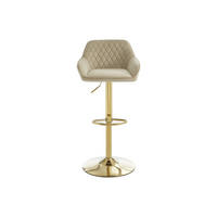 BARHOCKER - 50 cm x 53 cm - Stoff - Beige TAVOA - Beige, Textil (50/108/53cm) - Vente-Unique