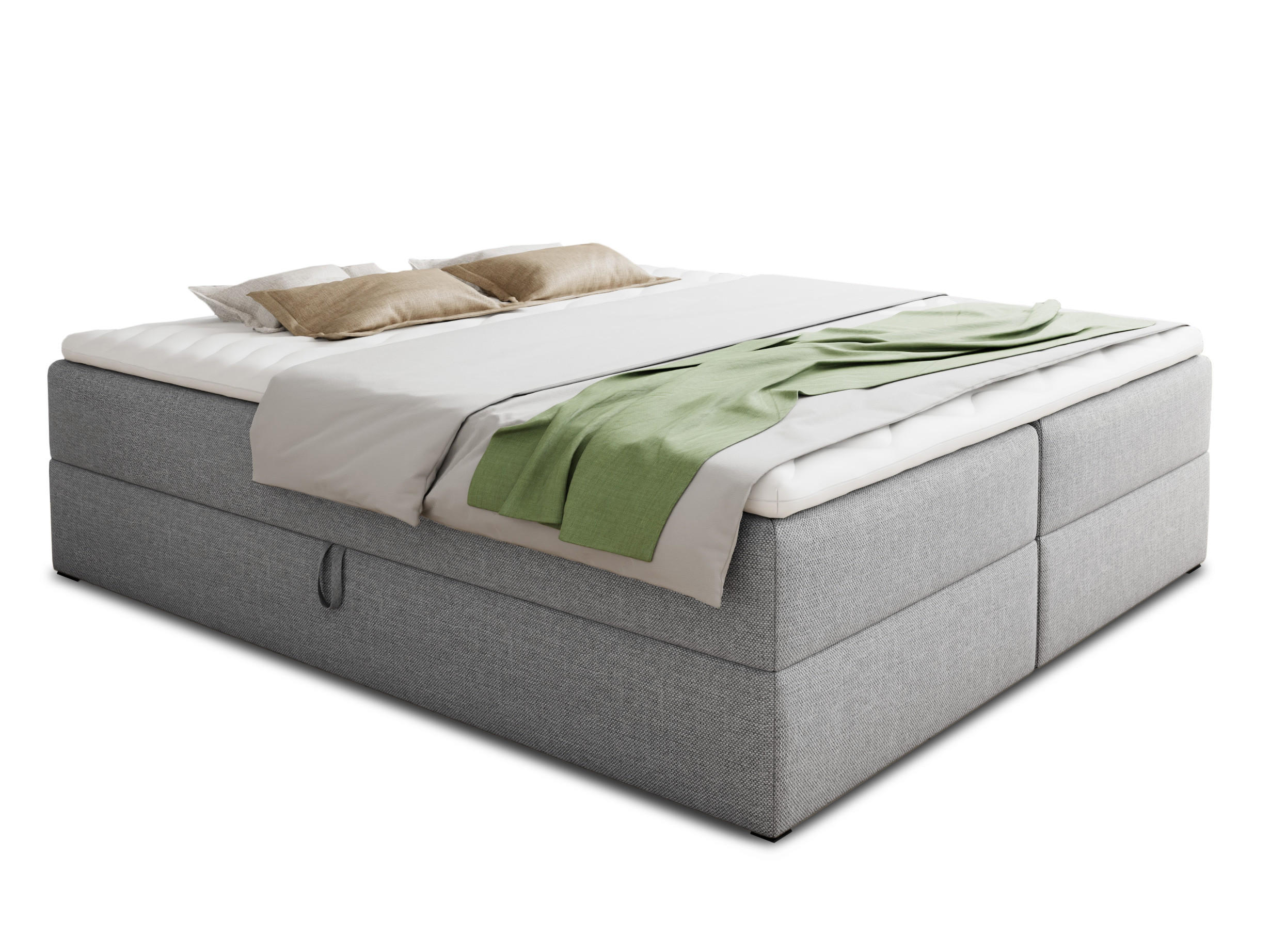 BOXBETT Base - 180x200 - grau (Inari 91, Webstoff) - Schwarz/Grau, Holz/Holzwerkstoff (180/200cm) - Sofnet