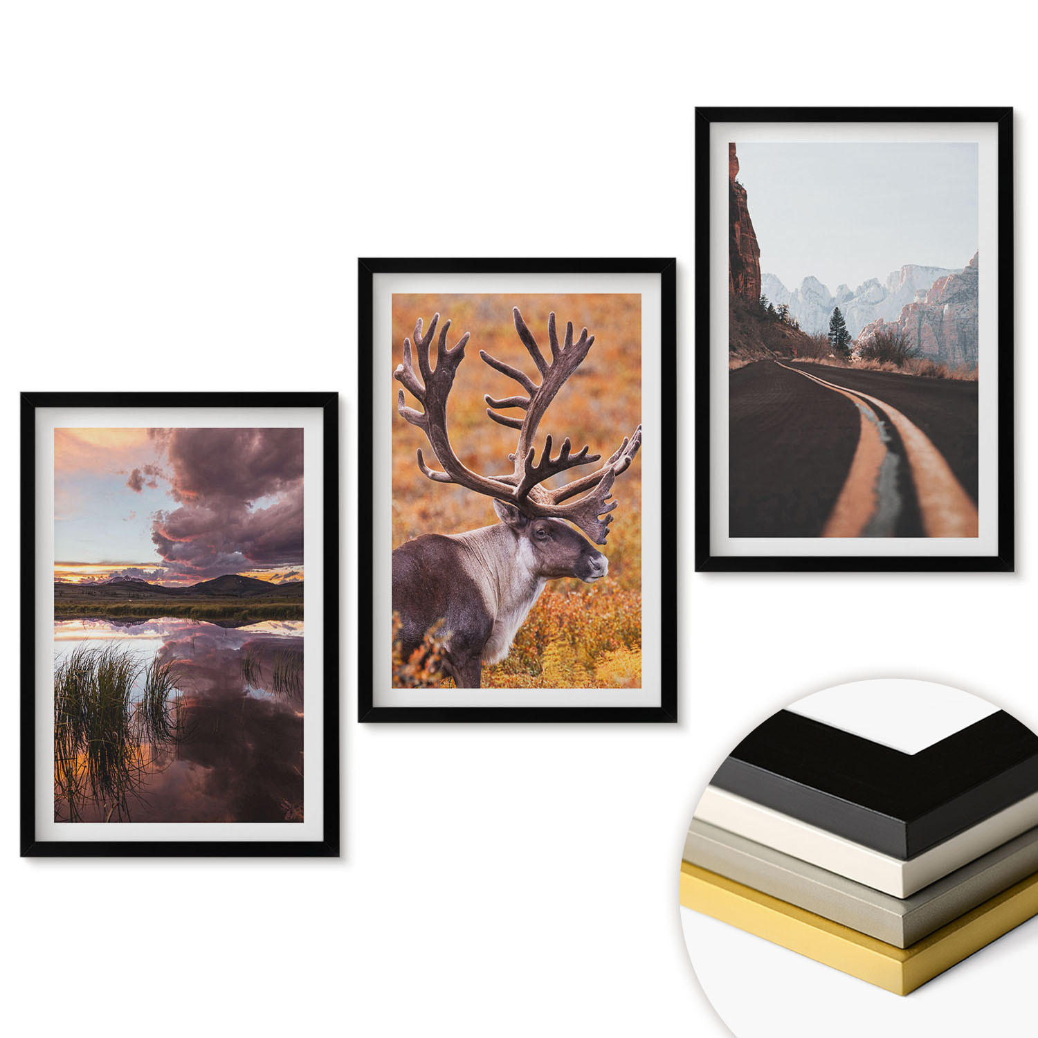 ArtPrintCave Wandbilder Schwarz 40x60 cm