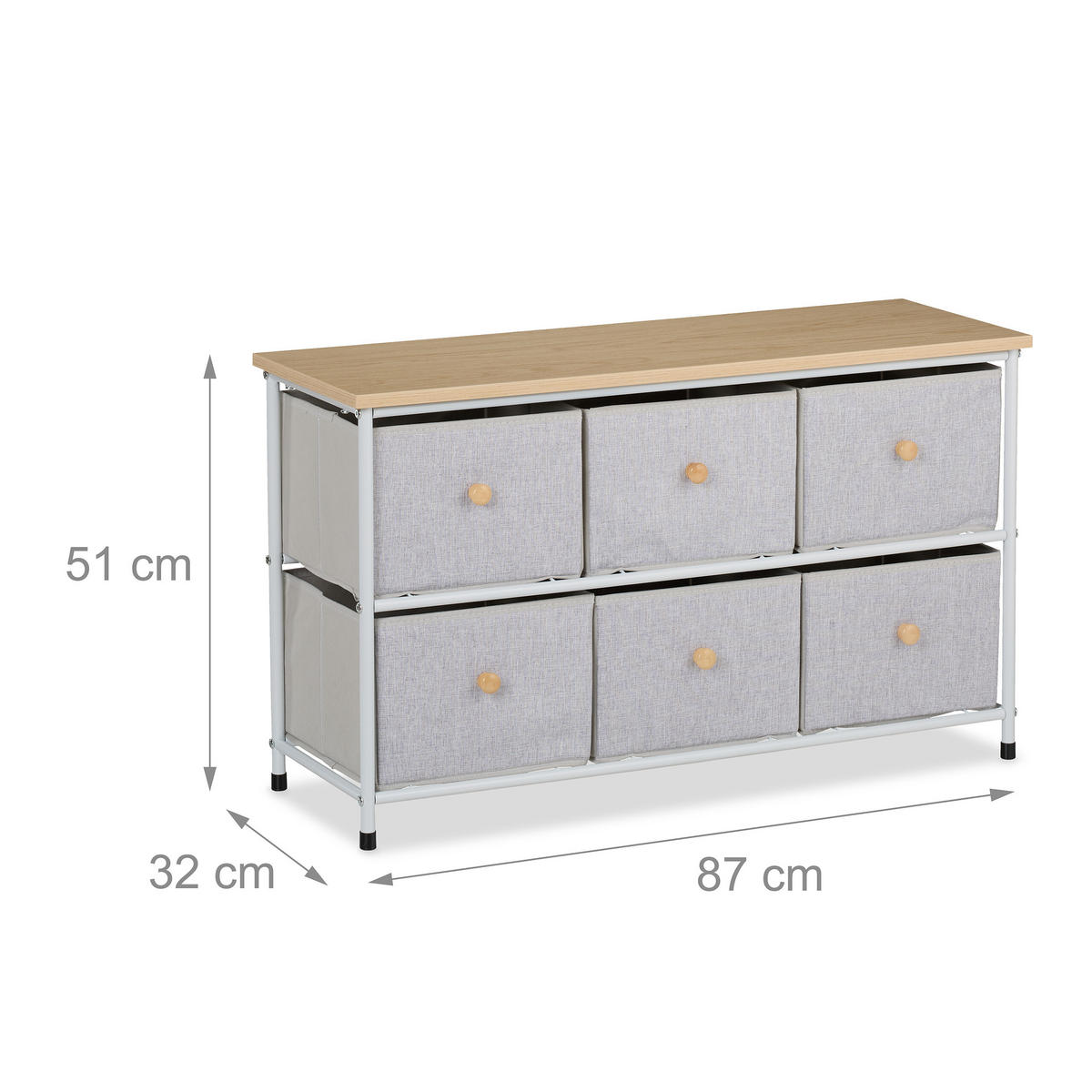 SIDEBOARD - Multicolor/Braun, Holz/Holzwerkstoff (87/51/32cm) - Relaxdays