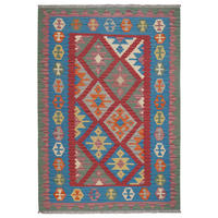 HANDWEBTEPPICH Kelim Gashgai Rot 183/131 cm Schurwolle - Rot, Textil (131/183cm) - Looma