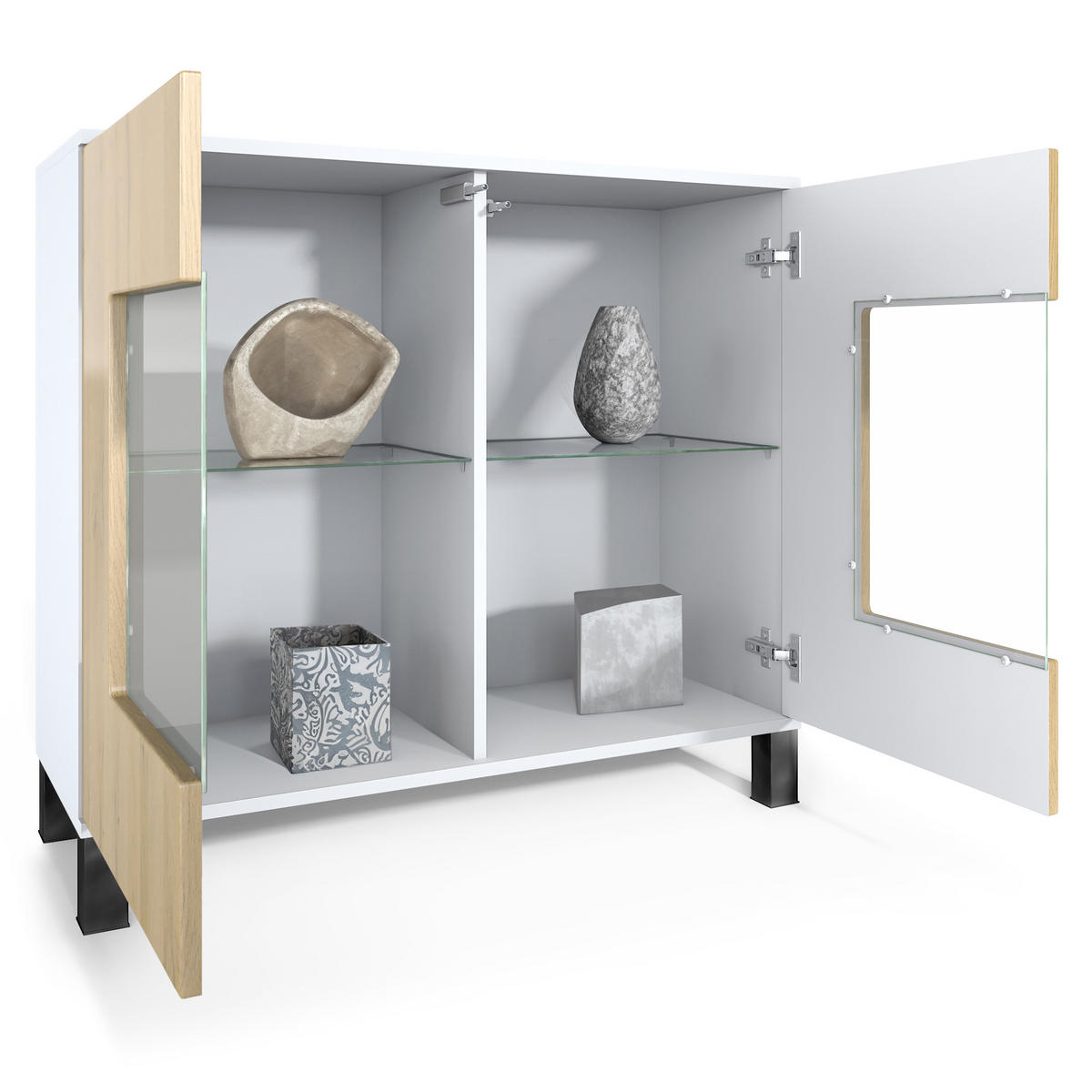 KOMMODE Grömitz Eiche Natur - Eichefarben, Holzwerkstoff (92.5/84.5/35cm) - Vladon