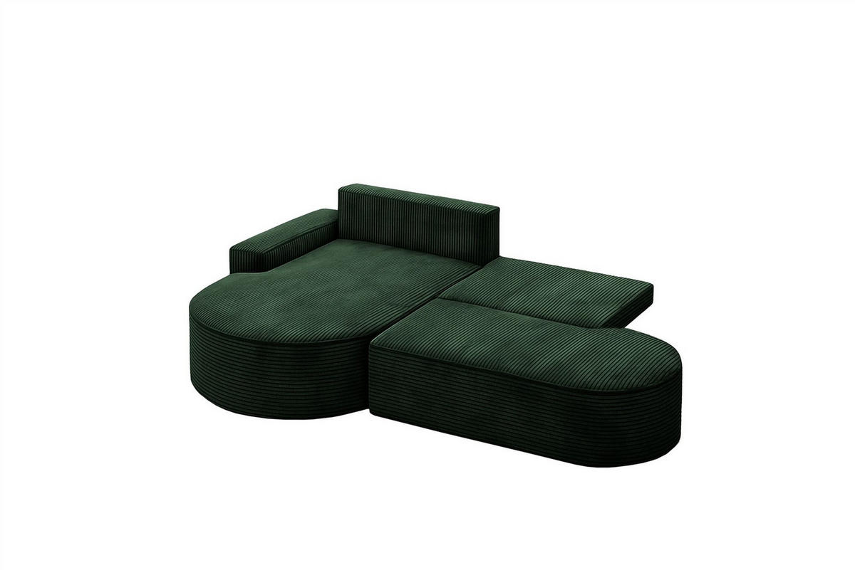 ECKSOFA Girona Mit Schlaffunktion - Grün, Holzwerkstoff/Textil (278/179cm) - Fun Möbel