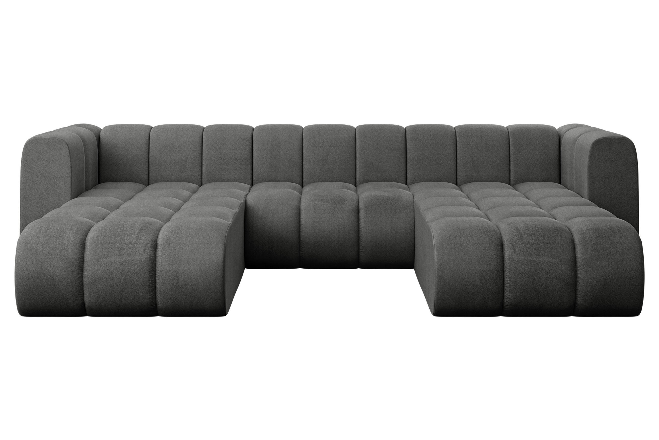 WOHNLANDSCHAFT modulares Sofa Joren-U1 - 319x177x70 cm Dunkelgrau - Dunkelgrau, Holzwerkstoff/Textil (319/70/177cm) - ALTDECOR