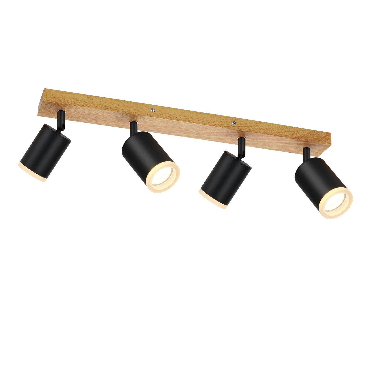 STRAHLER Barsinghausen 4-flammig 54/6/15 cm - Schwarz, Metall (54/6/15cm) - Nettlife