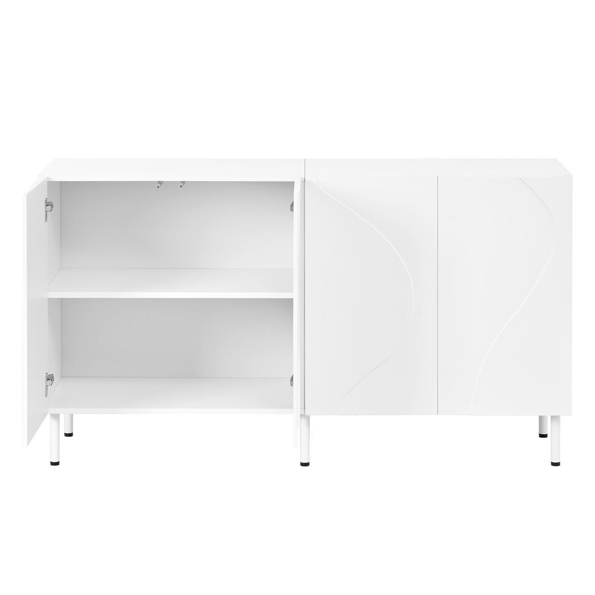 SIDEBOARD Weiß 140/40/77,5 cm - Weiß, Holzwerkstoff (140/77.5/40cm) - PANGIVO