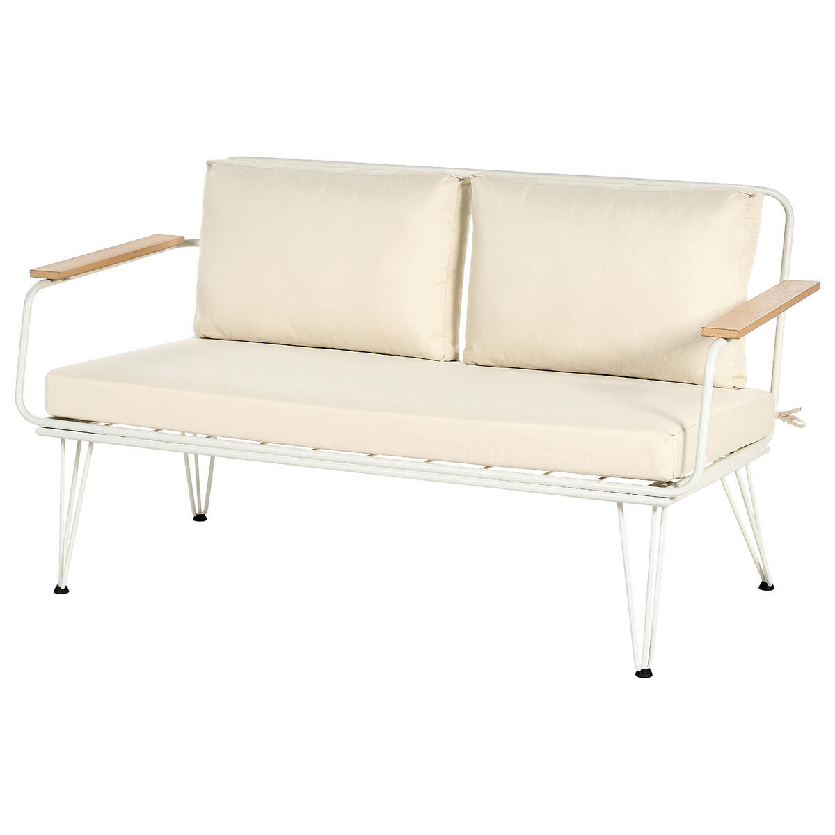 LOUNGE-SET 4-sitzer Stahl Beige Montesilvano - Beige, Metall - Beliani