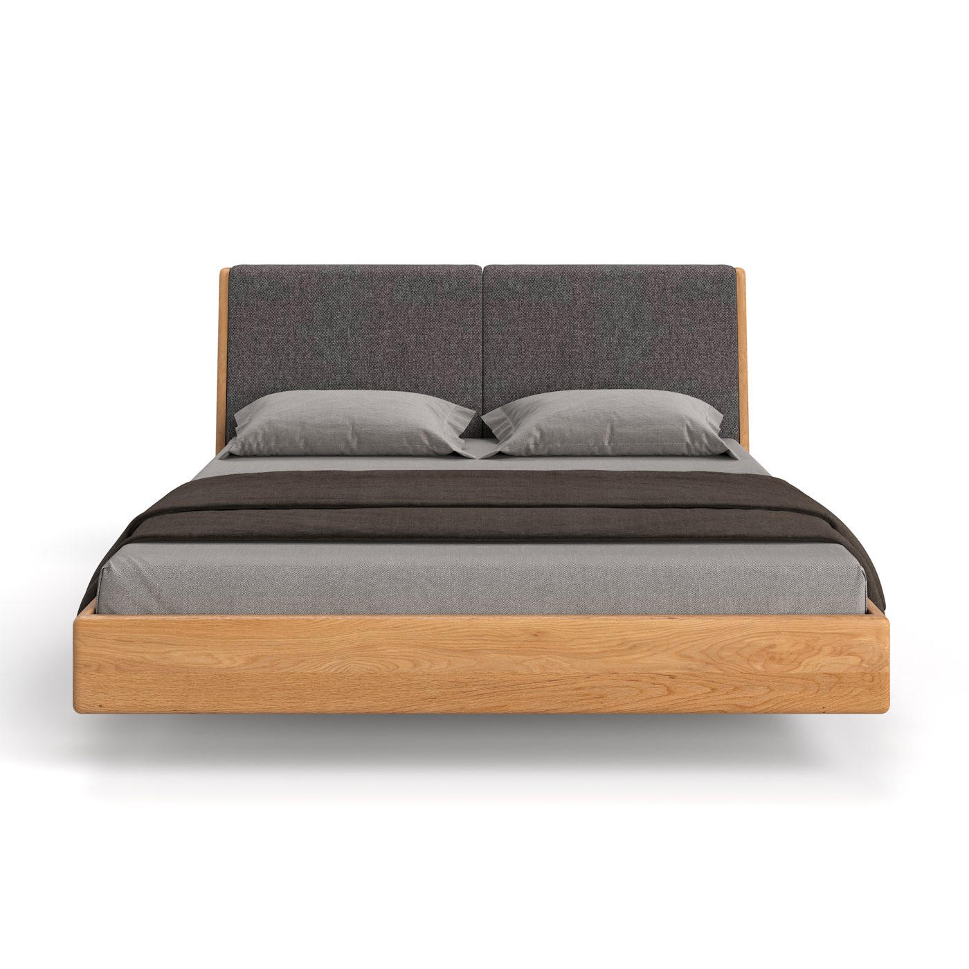 MASSIVHOLZBETT Lumo aus Eiche 200x220 cm, Storm 97 - Eichefarben/Braun, Holz (200/220cm) - Danzz
