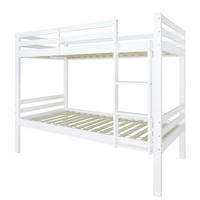 ETAGENBETT 90/200 cm & 90/200 cm in Weiß Kinderbett teilbar in 2 Einzelbetten mit Winkelleiter und Absturzsicherung - Weiß, Holzwerkstoff (90/200cm) - STILVORA