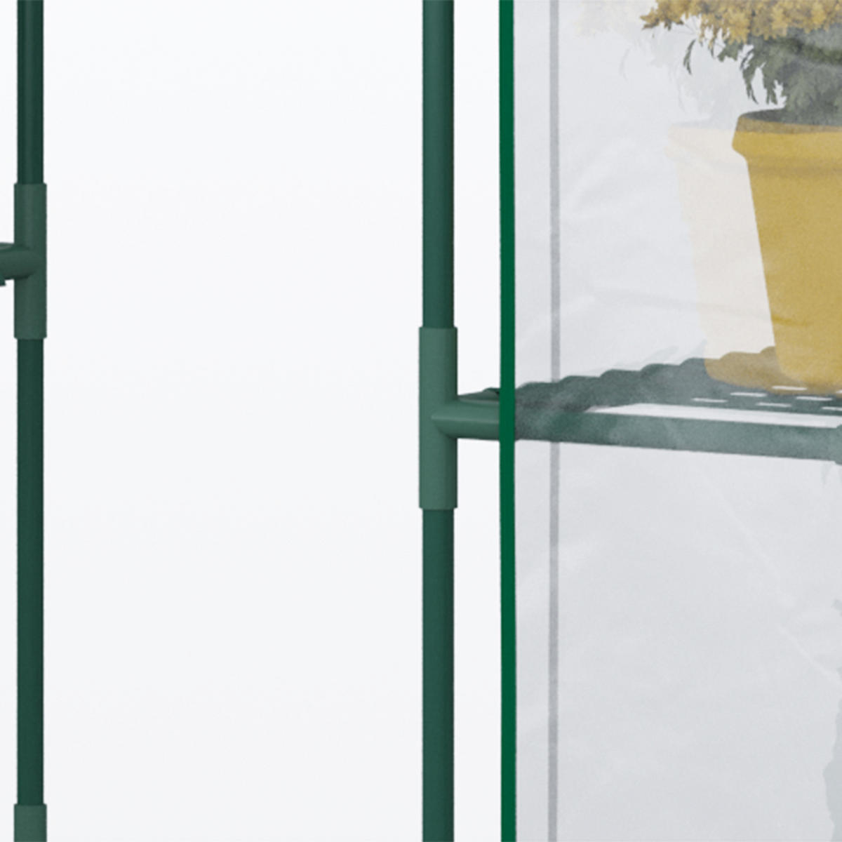 FOLIENGEWÄCHSHAUS, Transparent, Metall, PVC-Kunstoff - Transparent, Kunststoff (73/195/142cm) - Outsunny