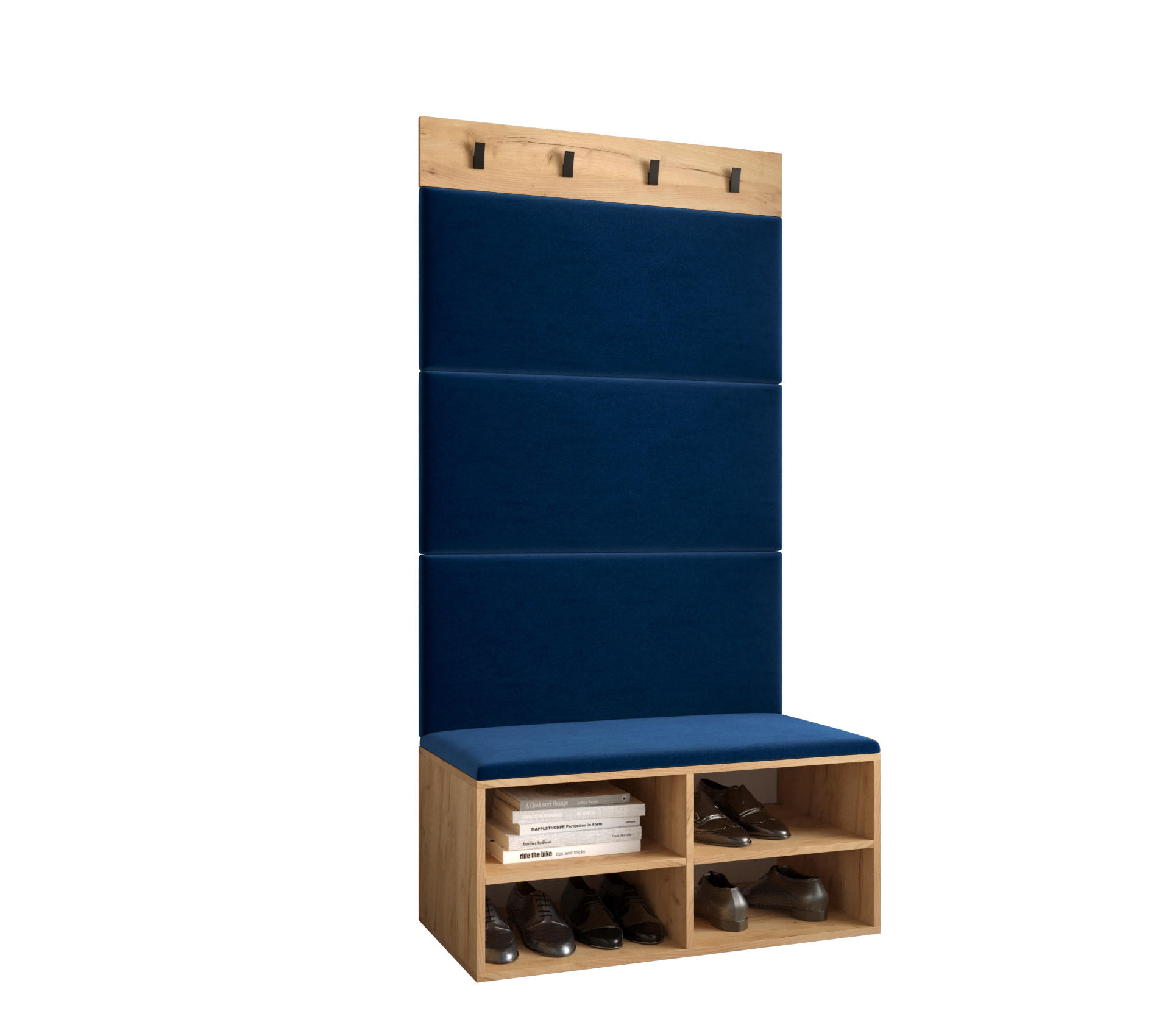 Möbel Kryspol Garderoben-Set Eiche, Dunkelblau 84x184x42 cm