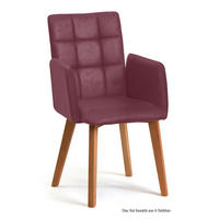 ARMLEHNSTUHL (6er-Set) Dareia 52x91x60 Eiche geölt/Marsala - Eichefarben/Brombeere, Kunststoff (60/91/52cm) - 58aufmkessel