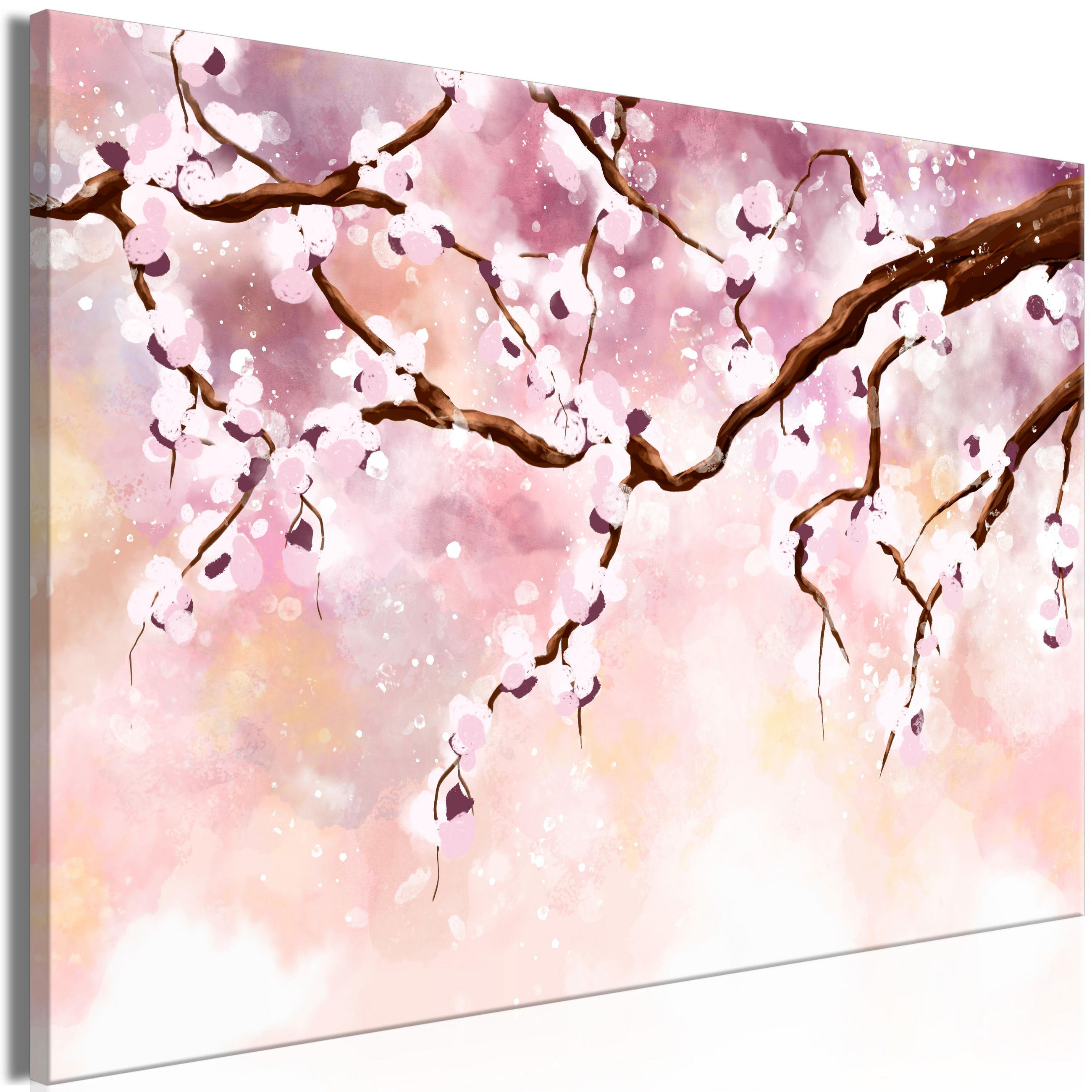 KUNSTDRUCK Rosa 60/40 cm - Pink/Braun, Textil (60/40cm) - KUNSTLOFT
