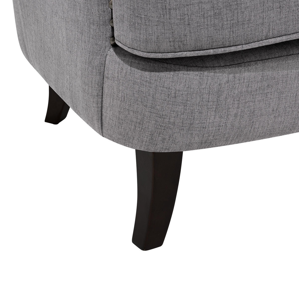 SESSEL Polsterbezug hellgrau Viborg - Dunkelbraun/Grau, Textil (75/93/57cm) - Beliani
