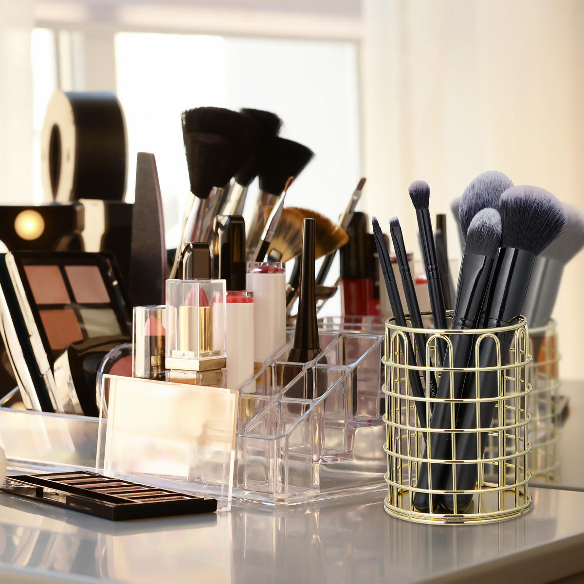 STIFTEHALTER - Goldfarben, Metall (8/10/8cm) - Relaxdays