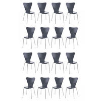 BESUCHERSTUHL 16er Set Holz grau - Grau, Holz/Metall (45/85/49cm) - CLP