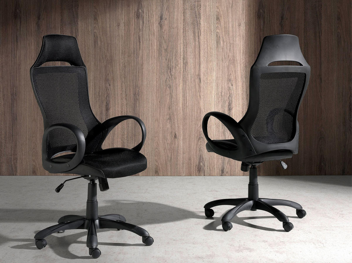 DREHSTUHL Schwarz 63/64/132 cm - Schwarz, Textil (63/132/64cm) - ANGEL CERDA