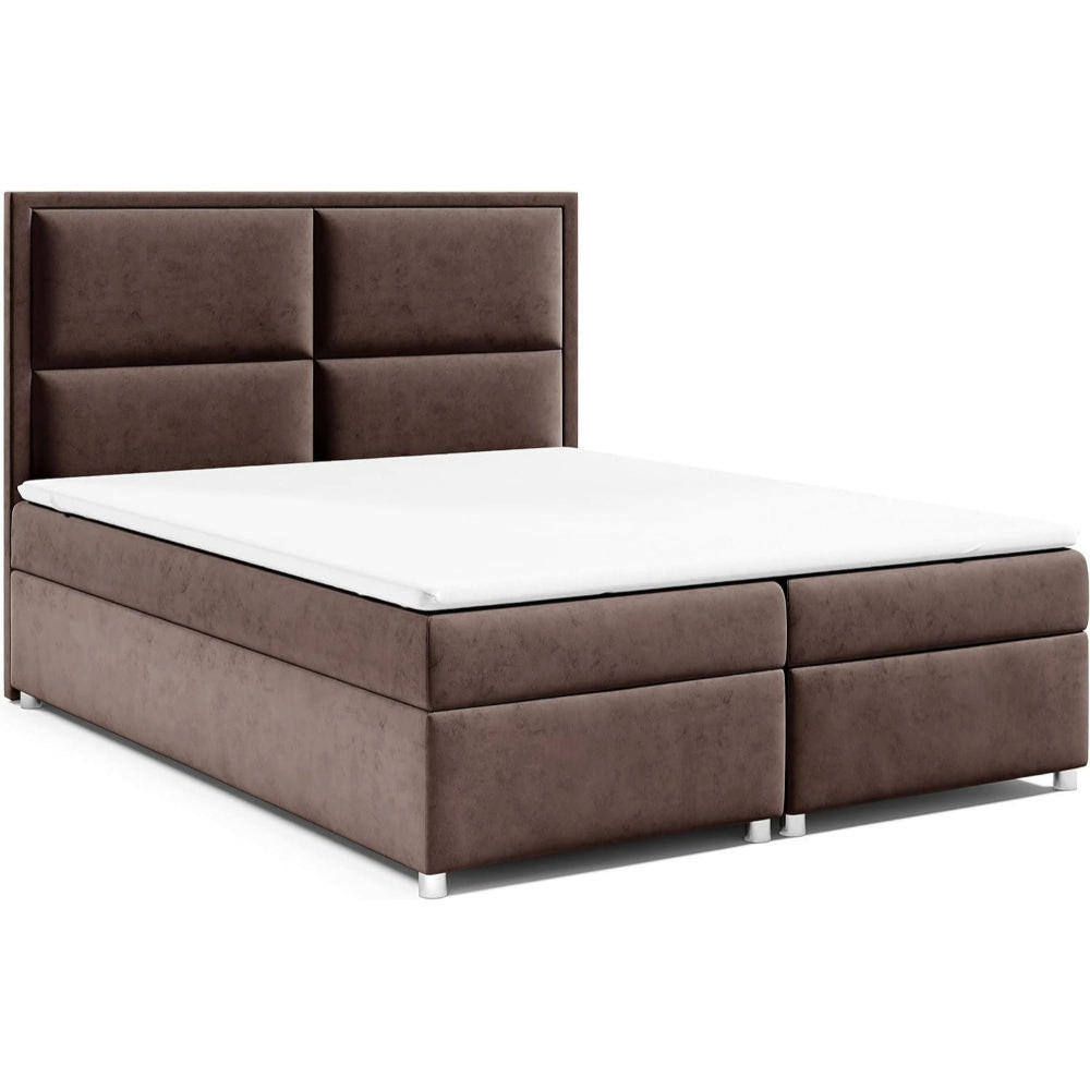 BOXBETT mit Bettkasten Trinity K-11 Bonellfederkern inkl. Topper - Braun, Holz/Holzwerkstoff (200/200cm) - Best For Home