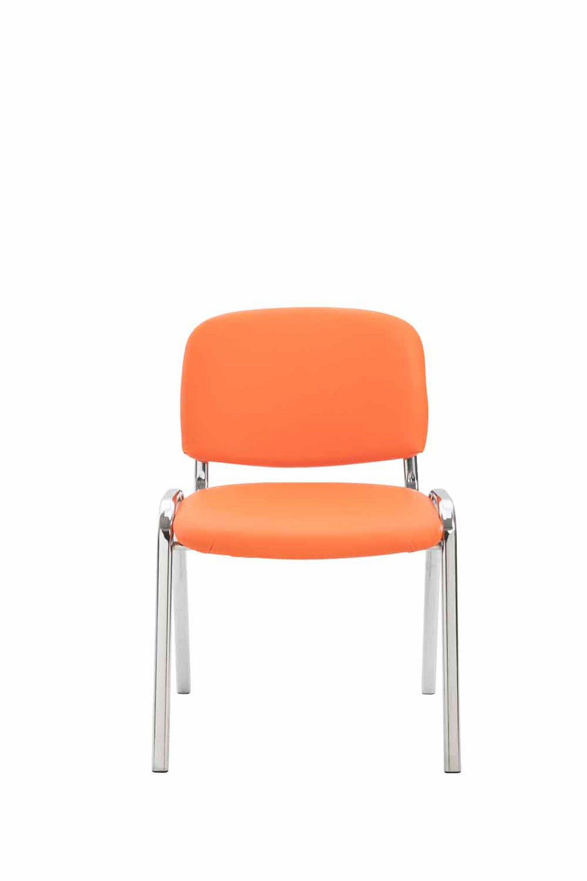 BESUCHERSTUHL Keen, Kunstleder mit Gestell in Chromoptik / Bezug Orange - Chromfarben/Orange, Textil/Metall (54/79/48cm) - TPFLiving