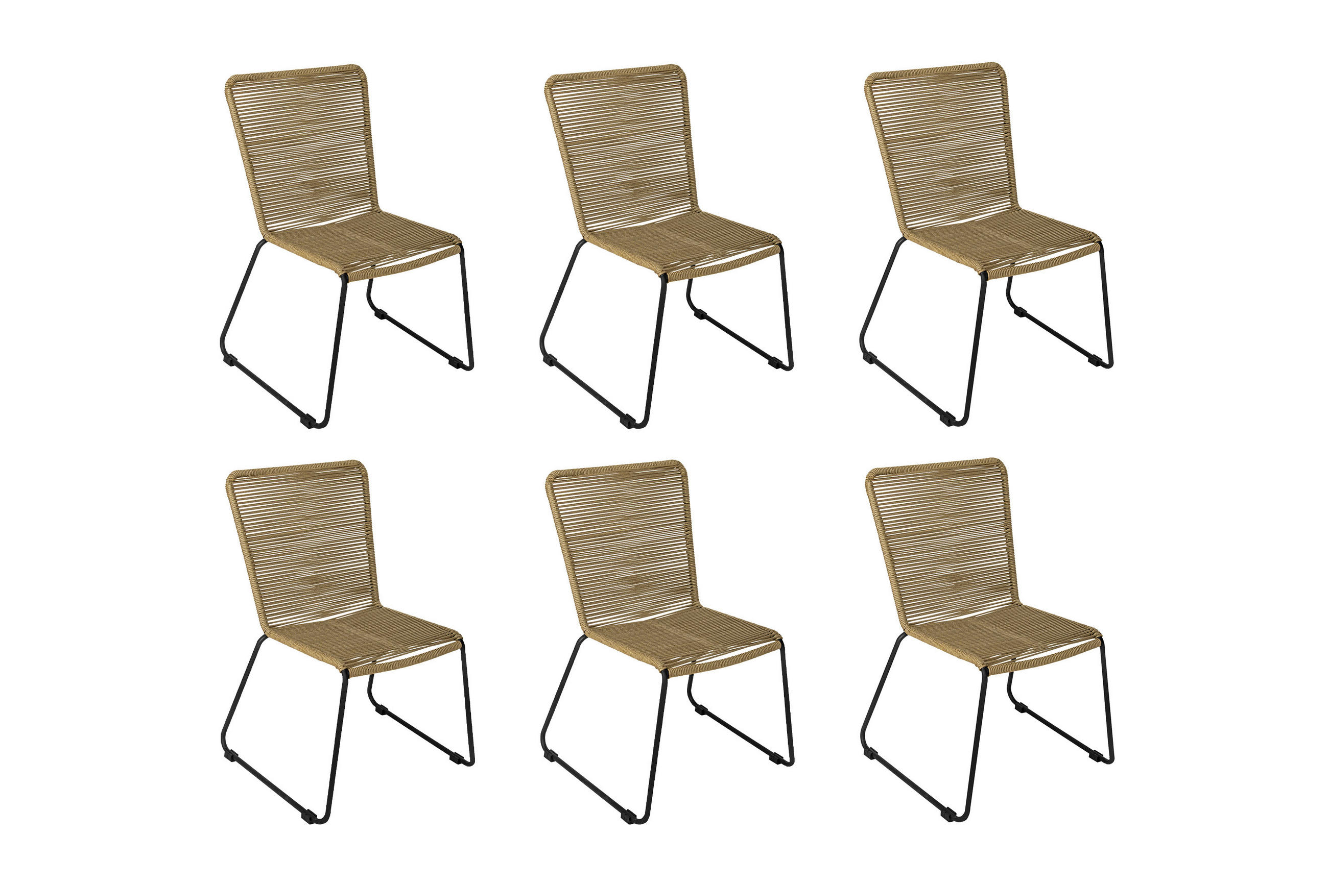 GARTENSTUHL 6ER-SET ISRA - Taupe, Textil/Metall (58/88/55cm) - SAM