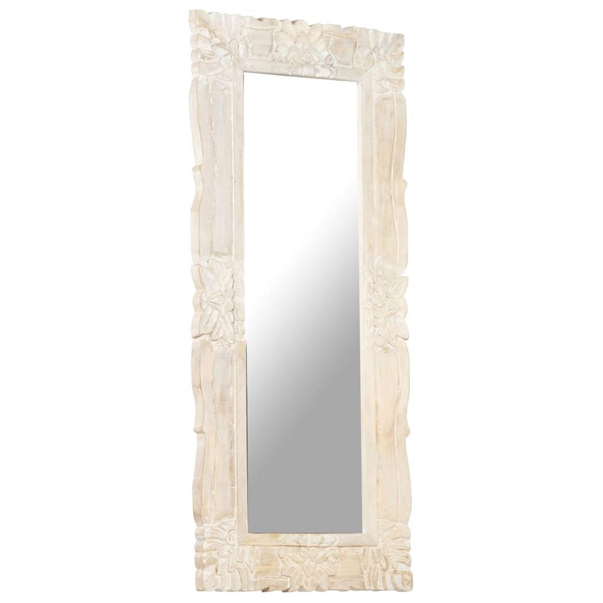 SPIEGEL Weiß 110x50 cm Mango Massivholz - Weiß, Holz (50/110/1cm) - furnicato