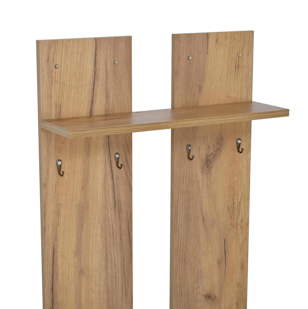 FLUR-GARDEROBEN-SET 140/35/133 cm aus Spanplatte mit Spiegel und gepolsterter Schuhbank Natur - Naturfarben, Holzwerkstoff (140/133/35cm) - Modenvie