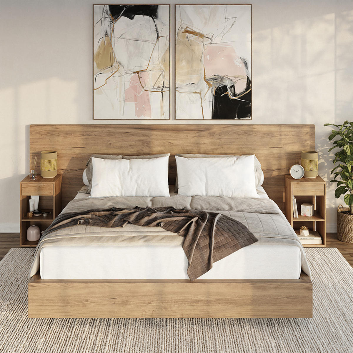 NACHTTISCH Dany Goldkraft Eiche 35 x 65 cm mit 1 Schublade - Honigeiche, Holzwerkstoff (35/65/35cm) - Vicco