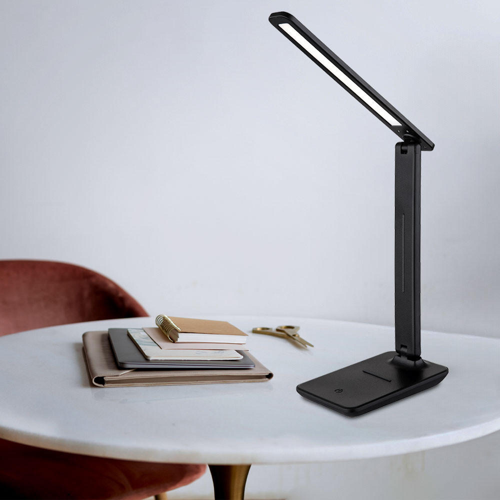 LED TISCHLEUCHTE Brighton Schwarz Kunstleder - Schwarz, Kunststoff (38/11.5/50cm) - Globo Lighting