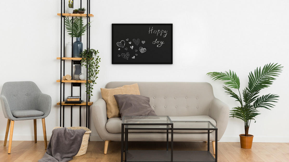 SCHWARZE Kreidetafel 90x60 cm mit Schwarz ECO-Holzrahmen - Schwarz, Holz (90/60/2cm) - ALLboards