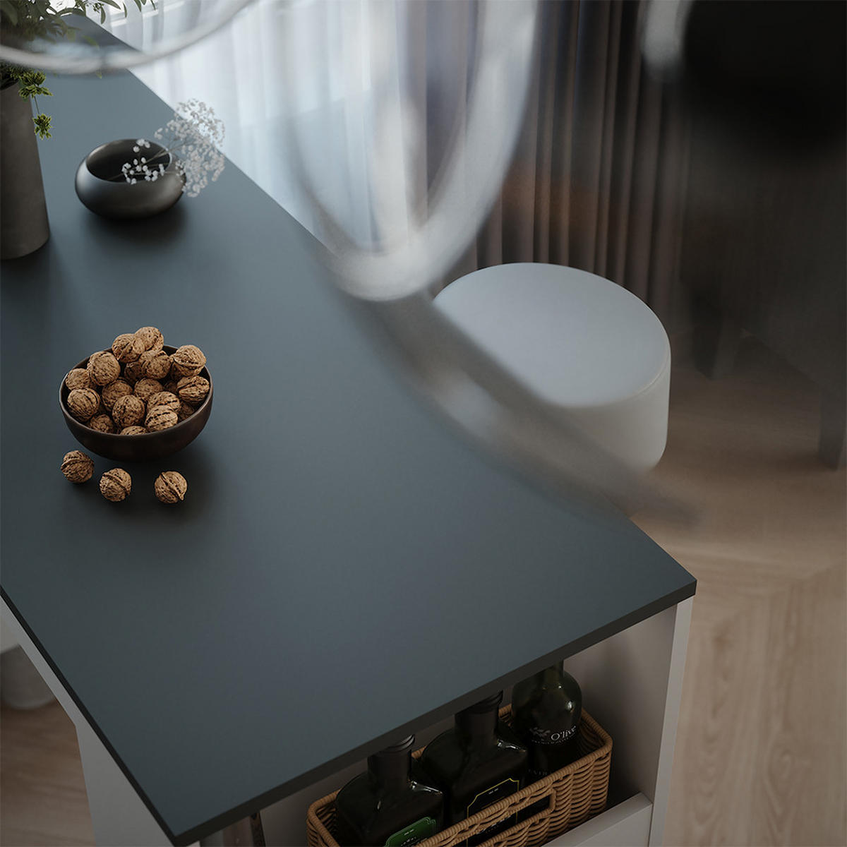 STOJACÍ BAROVÝ STŮL SE ŽIDLEMI Repose Bílá/antracitová - bílá, kompozitní dřevo (110/45/106cm) - Vicco