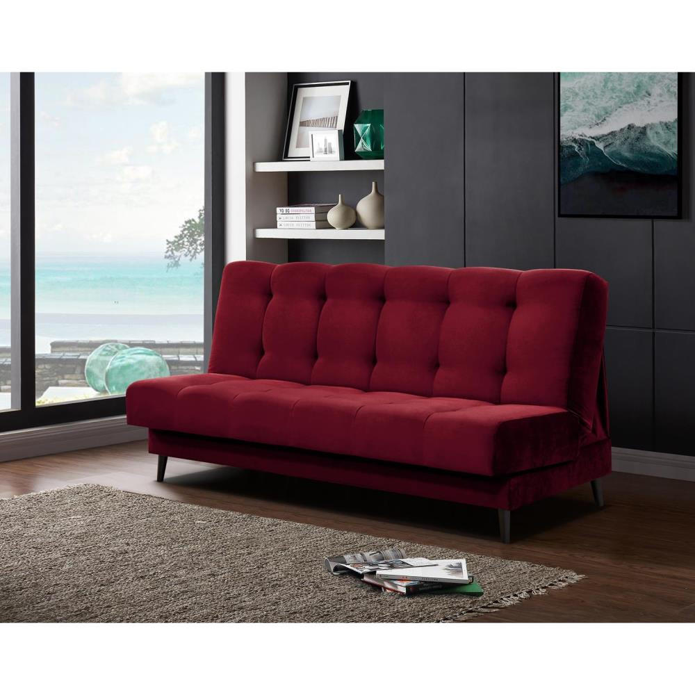 3-SITZER Schlafsofa Nancy bordeaux - Bordeaux, Holz/Textil (220/89/93cm) - Beautysofa