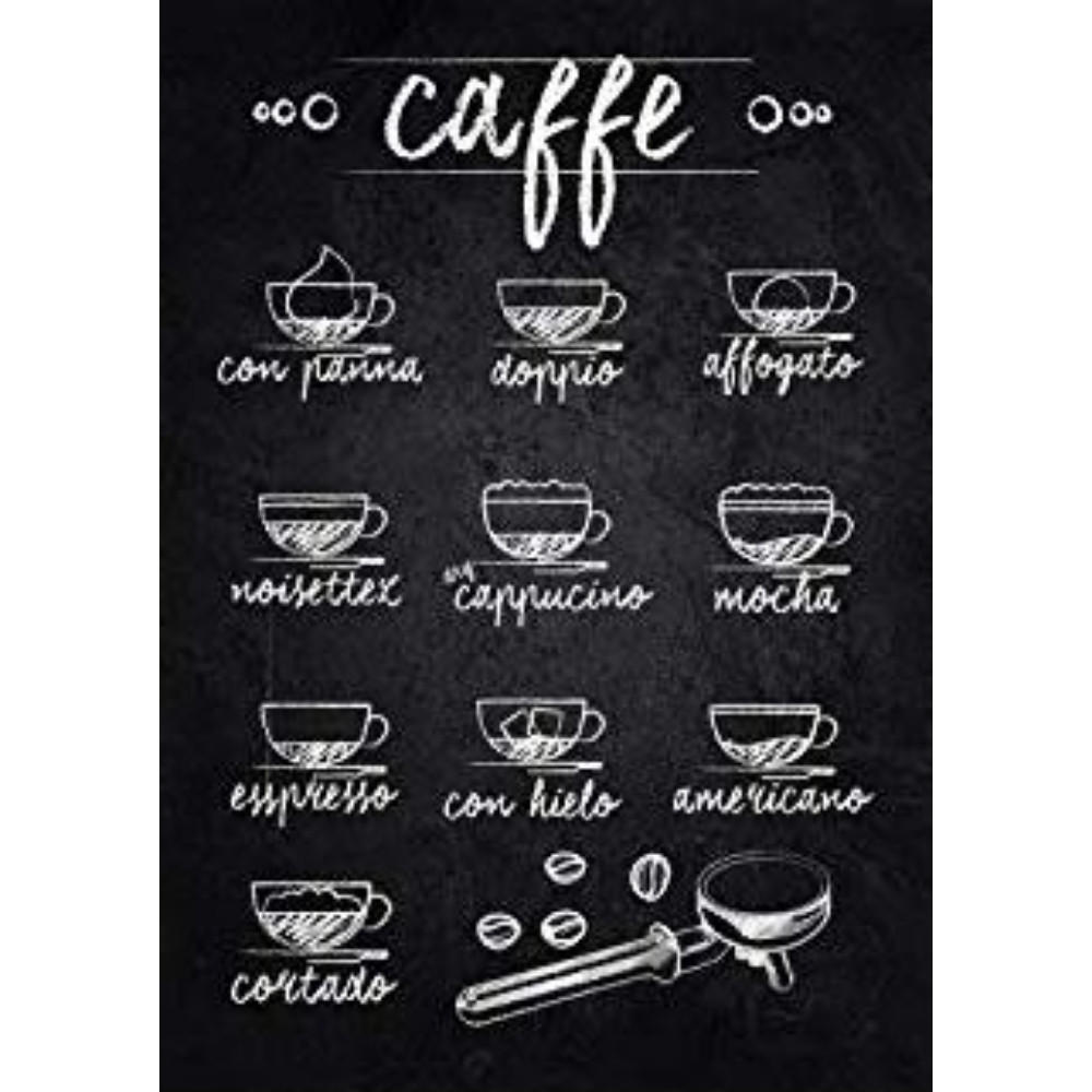 POSTER Kaffee & Wein Design Kam A3 Rahmenlos - Klar, Papier (29.7/5/42cm) - Nacnic