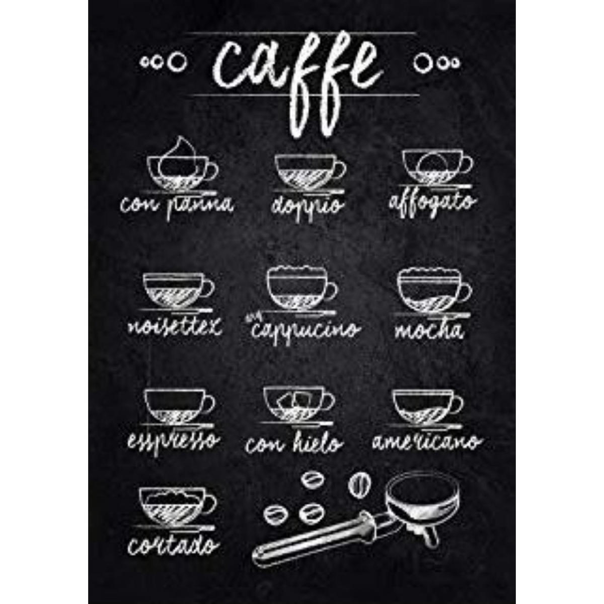POSTER Kaffee & Wein Design Kam A3 Rahmenlos - Klar, Papier (29.7/5/42cm) - Nacnic