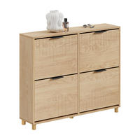 SCHUHSCHRANK schmal, 100x24x83cm - Eichefarben, Holzwerkstoff (100/83/24cm) - SoBuy