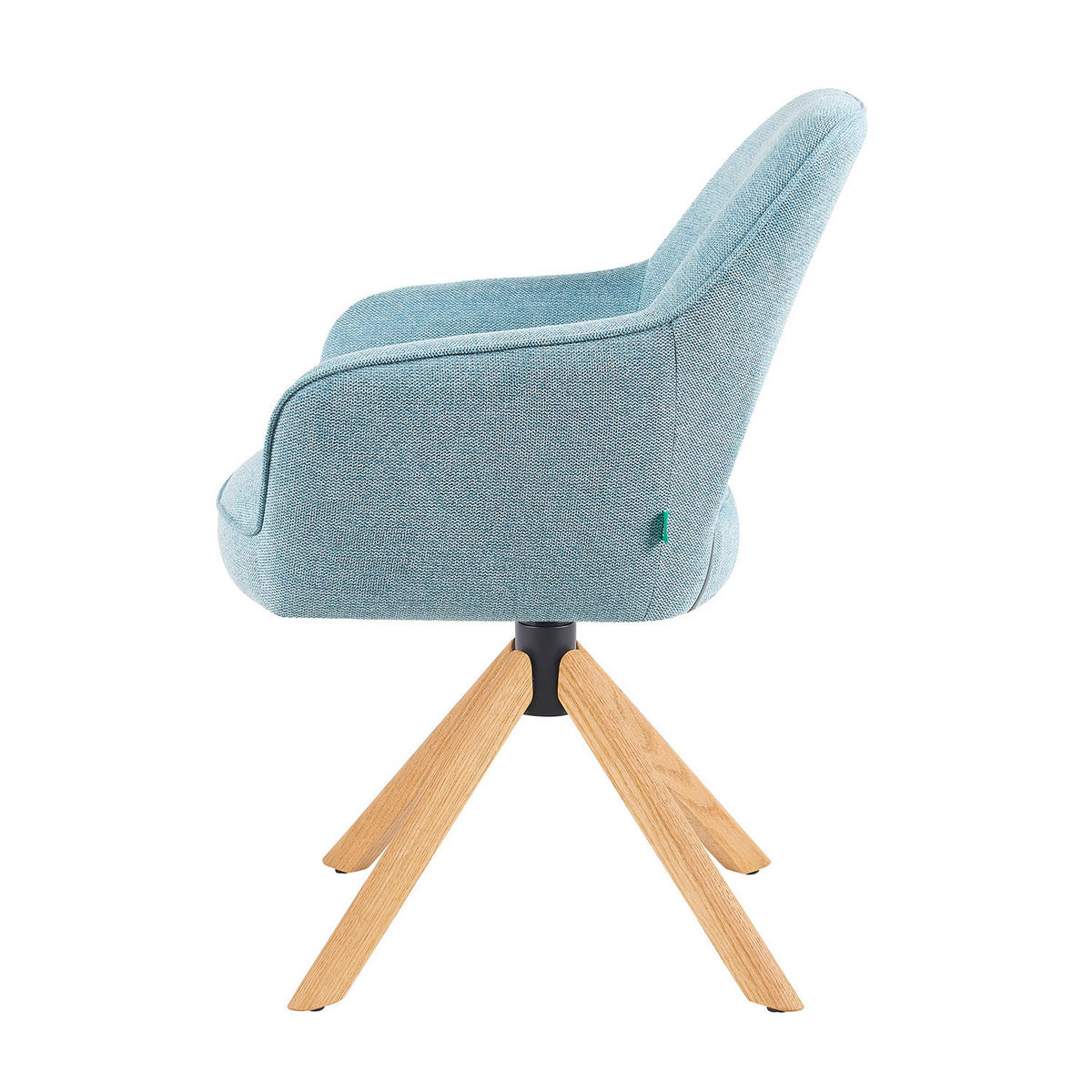 DREHSTUHL Mika-Lara - Honigeiche/Hellblau, Eichenholz/Holz (60/87/65cm) - DUBI Möbel