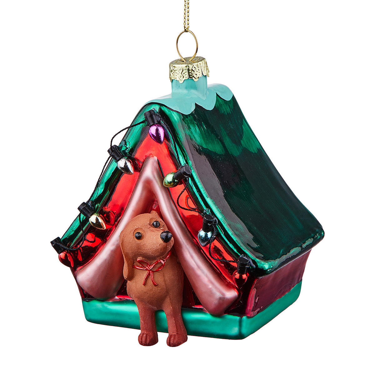 BAUMANHÄNGER Hang On Hundehütte - Dunkelgrün, Glas (9/10/9cm) - Butlers