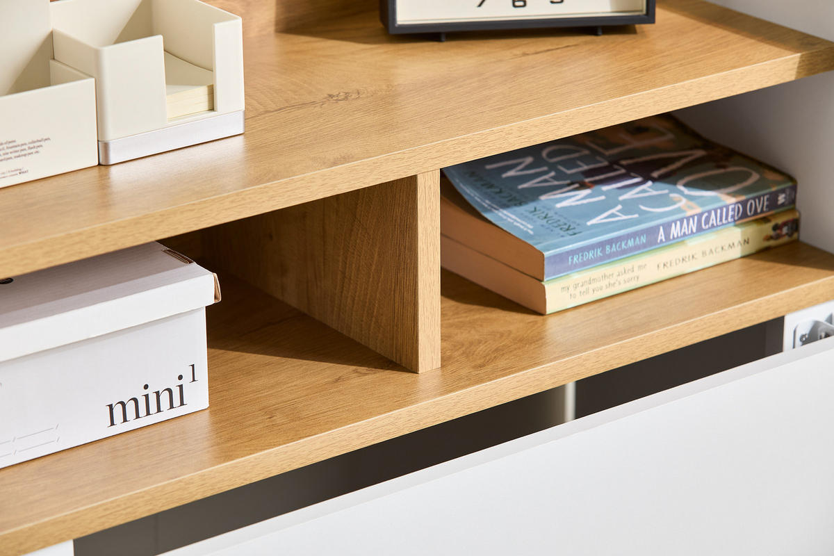 SCHREIBTISCH Weiß klappbar - Weiß, Holzwerkstoff (67/63/93cm) - SoBuy