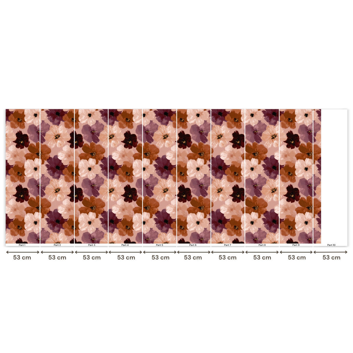 TAPETE - Blumen - Abstrakt - Erdtöne - 450x200 cm - Multicolor, Papier (450/200cm) - OnlyWow