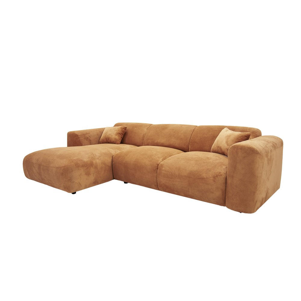 ECKSOFA POP mit Longchair, Terracotta - Terracotta, Textil (161/277cm) - Weber Industries