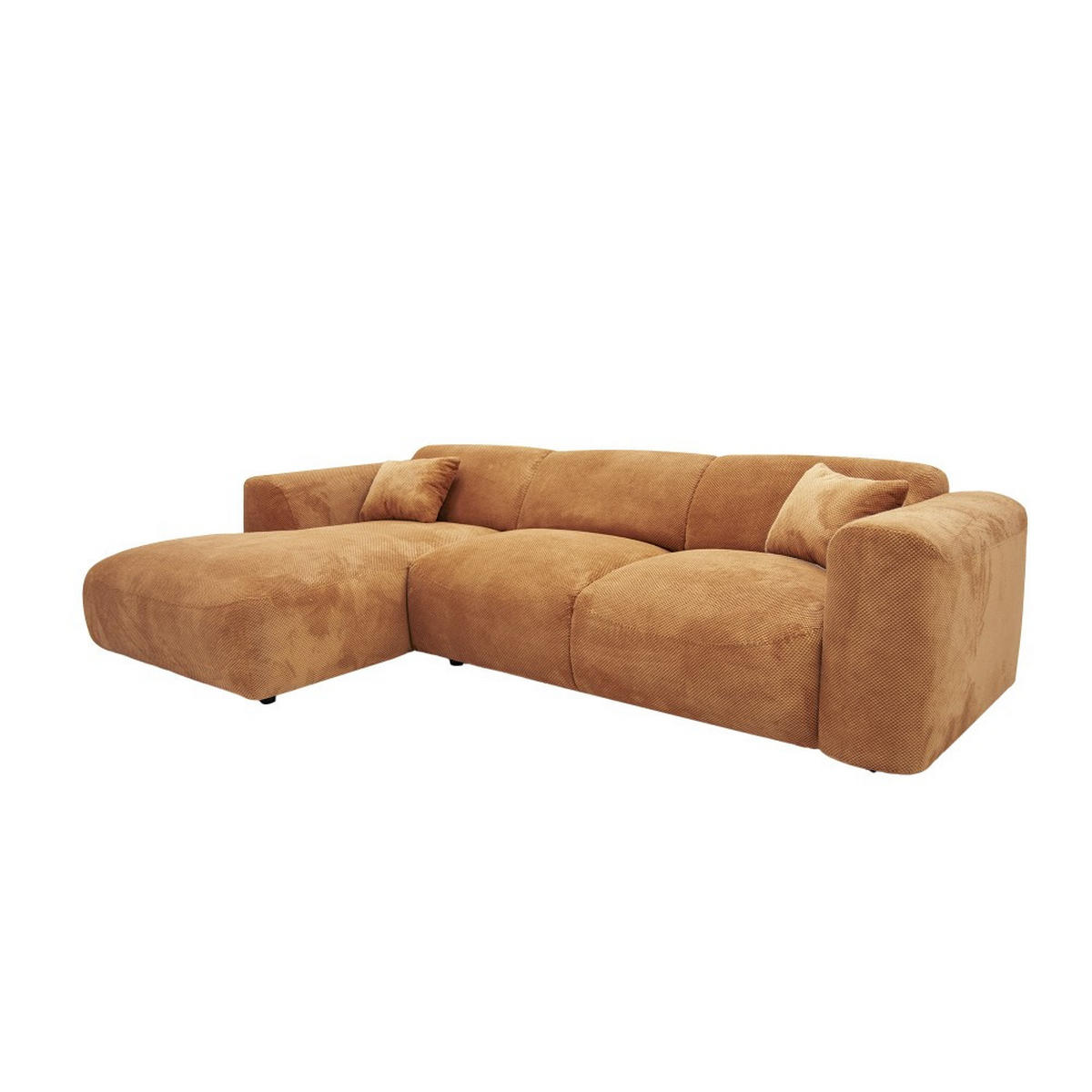 ECKSOFA POP mit Longchair, Terracotta - Terracotta, Textil (161/277cm) - Weber Industries