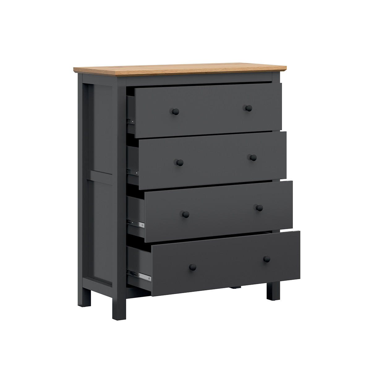 KOMODA Duck Antracitově šedá a dřevo - šedá, kompozitní dřevo (101/120/44cm) - Petits-meubles