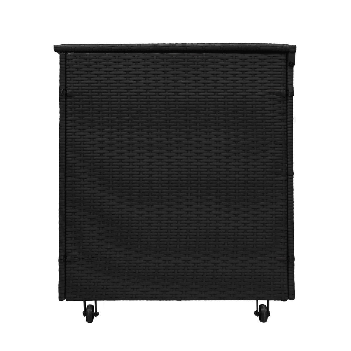 KISSENBOX Rattan - Schwarz - Schwarz, Naturmaterialien (138/1/70cm) - Monstershop