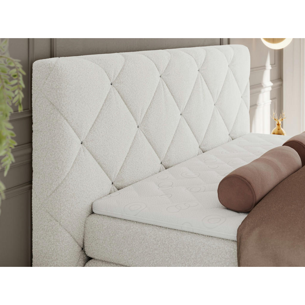 Thumbnail - Xxxl Boxbett, Weiß, Textil, 2-Sitzer, H3, Rechteckig, 140x200 cm, Oeko-Tex®, Schlafzimmer, Betten, Boxspringbetten