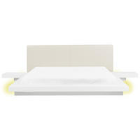 BETT mit LED 180x200 cm Weiß Zen - Weiß, Holzwerkstoff (180/200cm) - Beliani